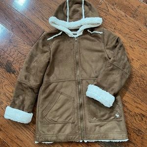 Abercrombie Kids Sherpa Suede Jacket with hoodie
